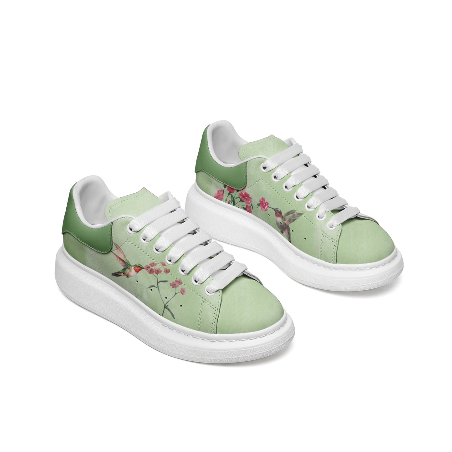 Humming Art Faux Leather Sneakers