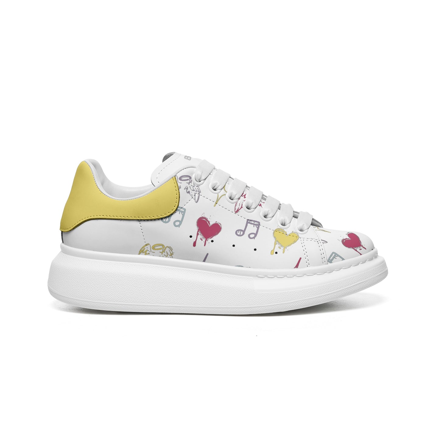 Unisex Non Slip Lace Up Faux Leather Sneakers