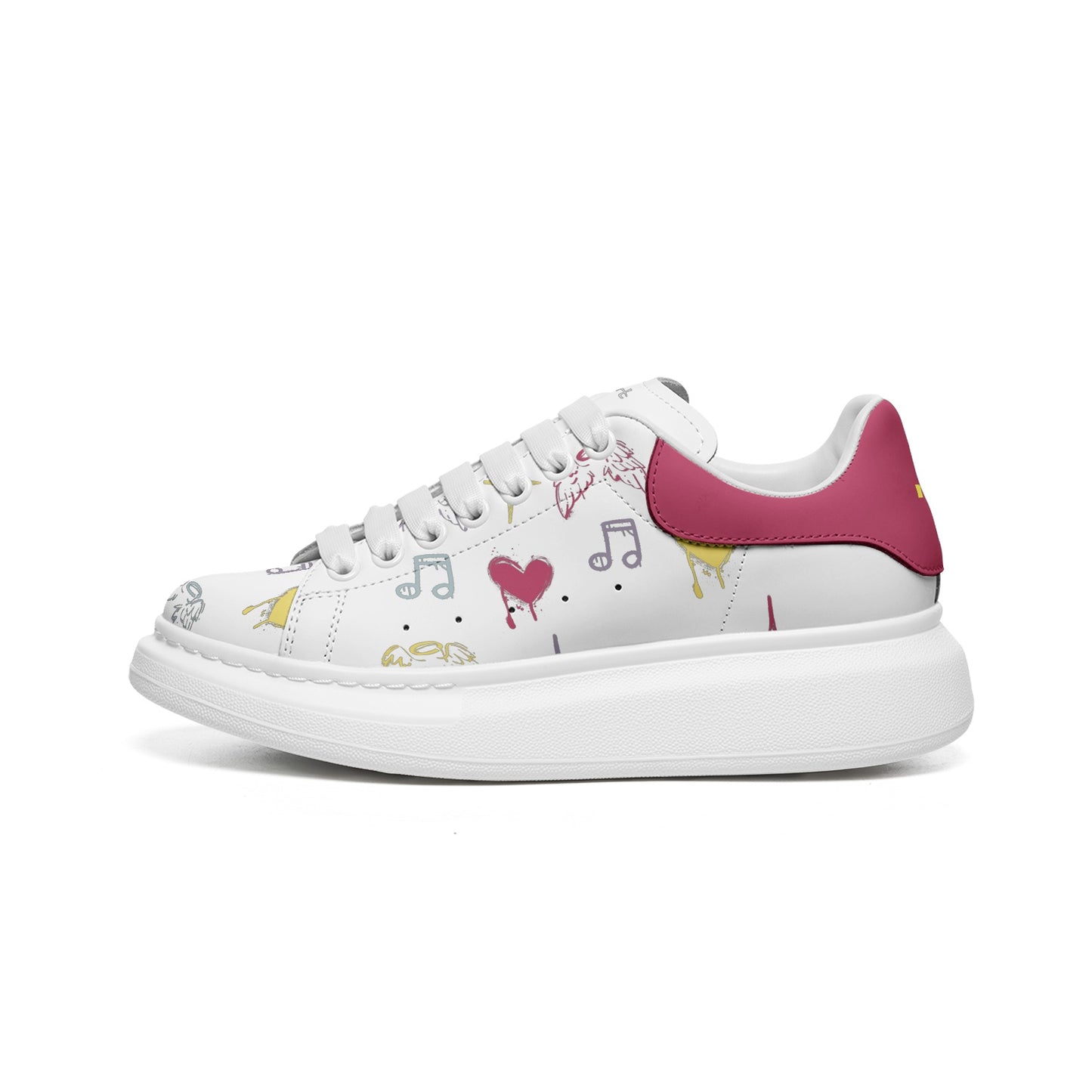 Unisex Non Slip Lace Up Faux Leather Sneakers