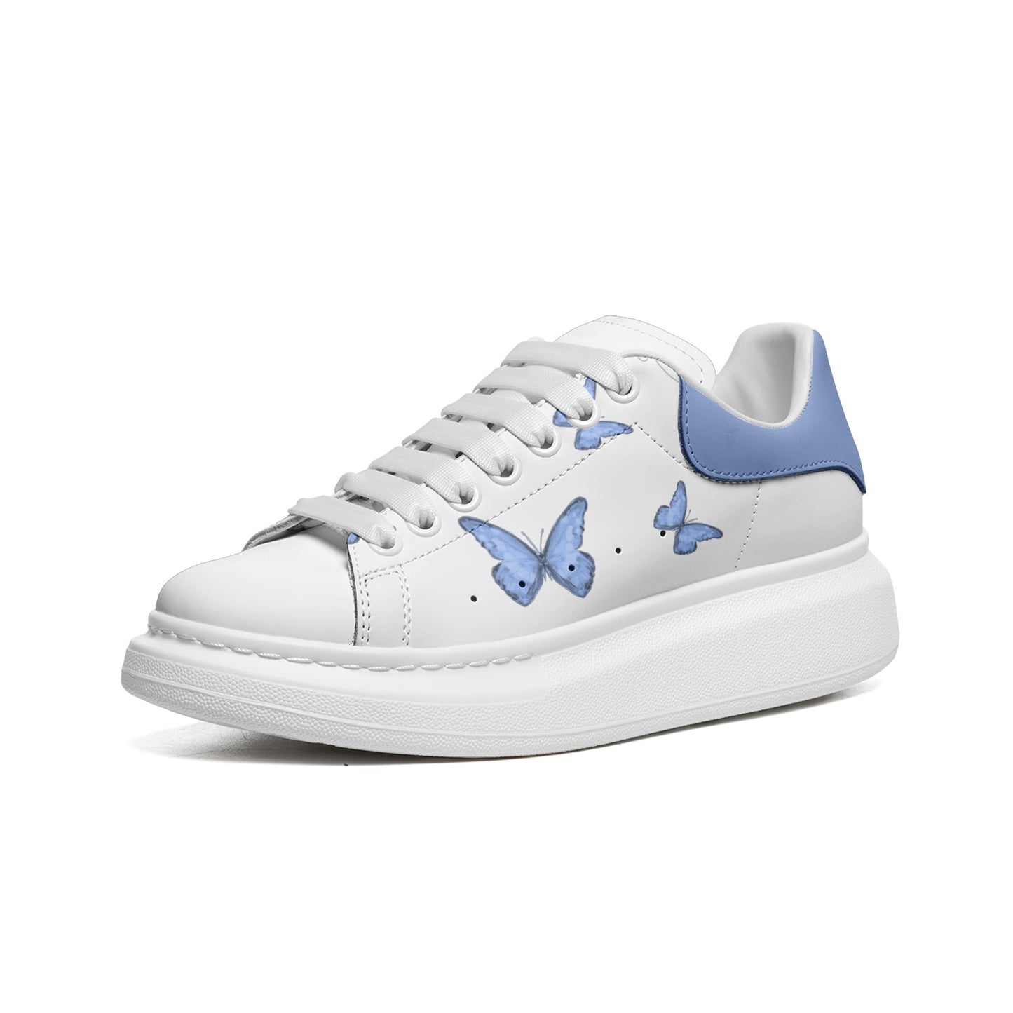 Unisex Non Slip Lace Up Faux Leather Sneakers