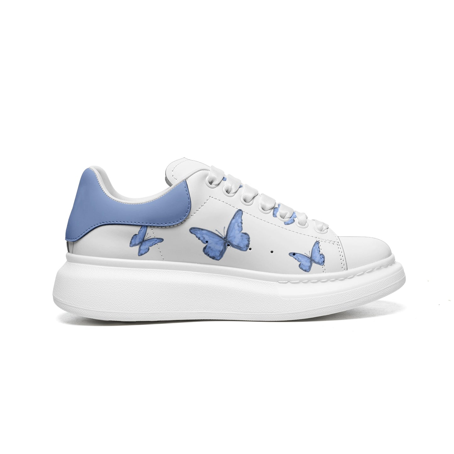 Unisex Non Slip Lace Up Faux Leather Sneakers