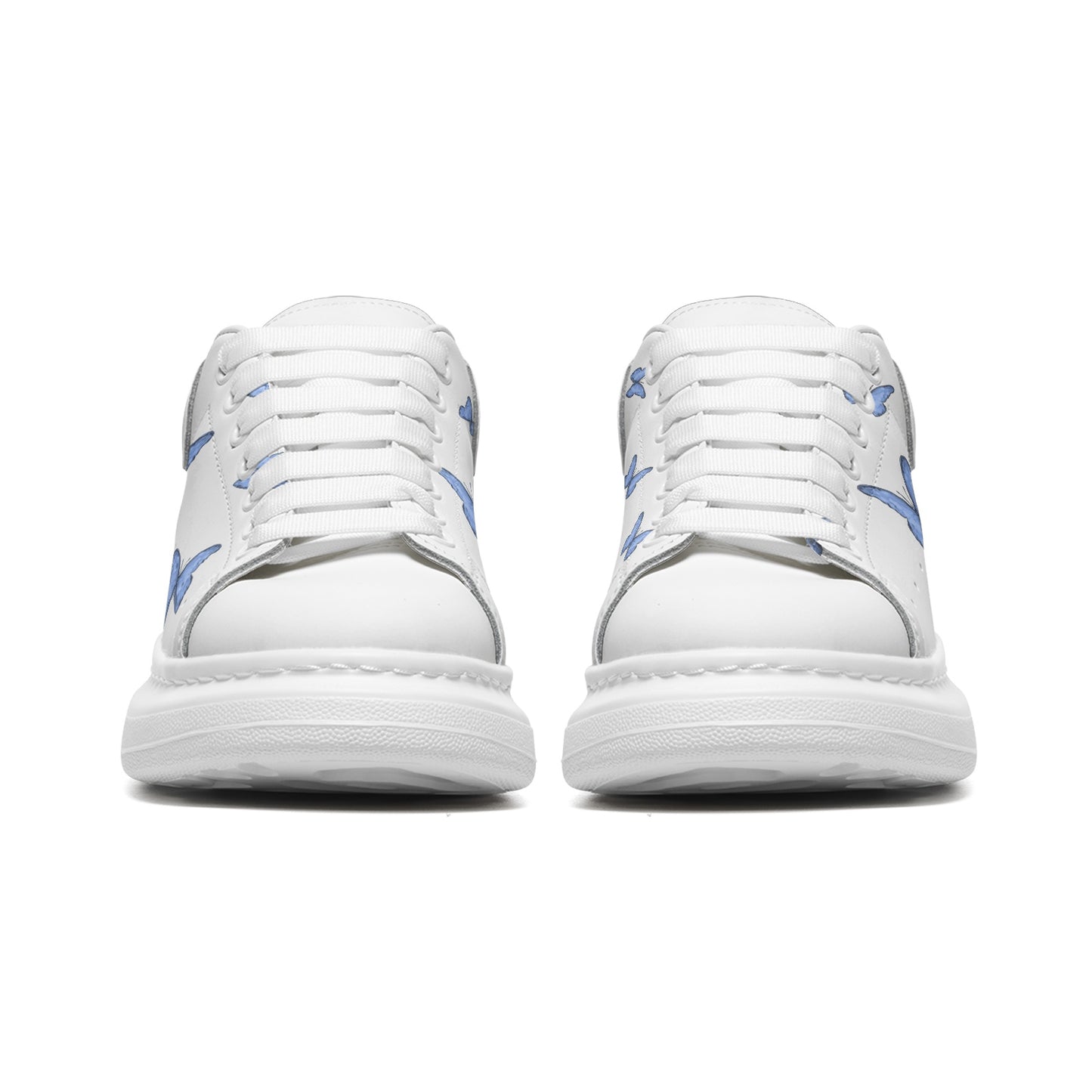 Unisex Non Slip Lace Up Faux Leather Sneakers