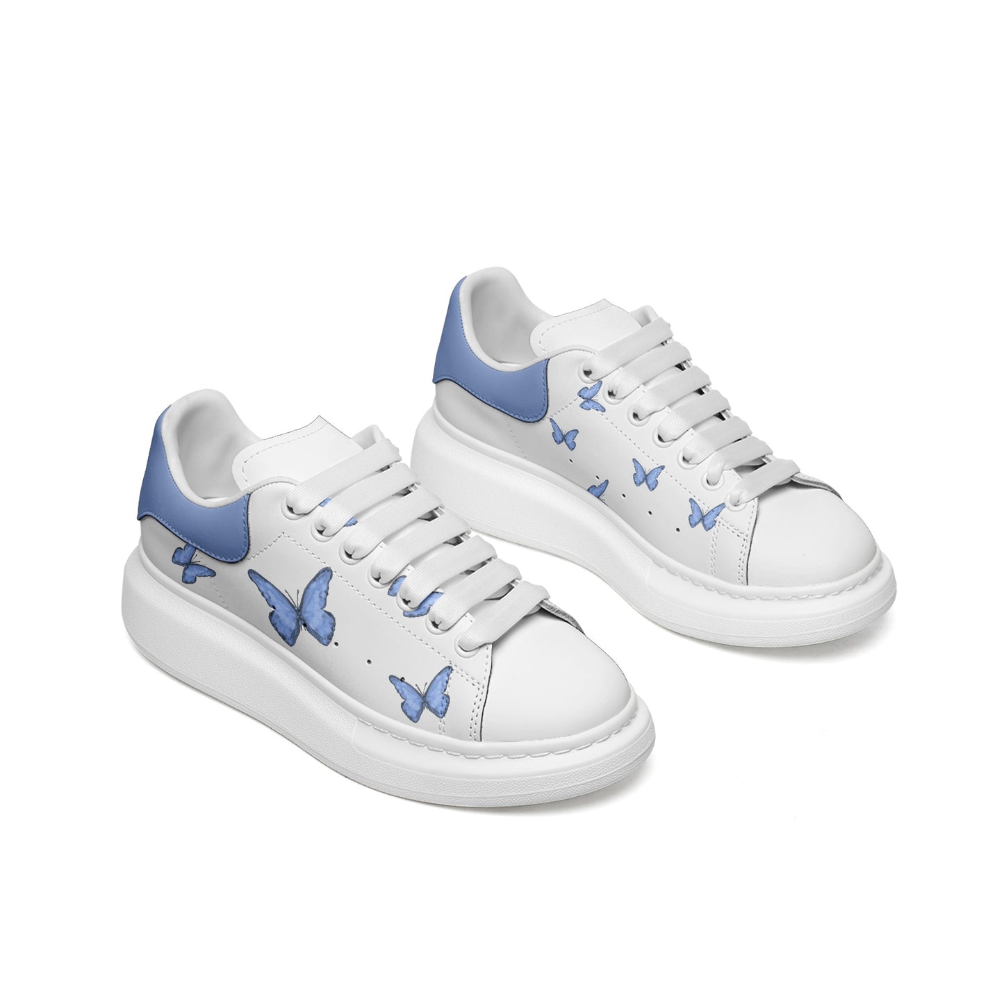 Unisex Non Slip Lace Up Faux Leather Sneakers