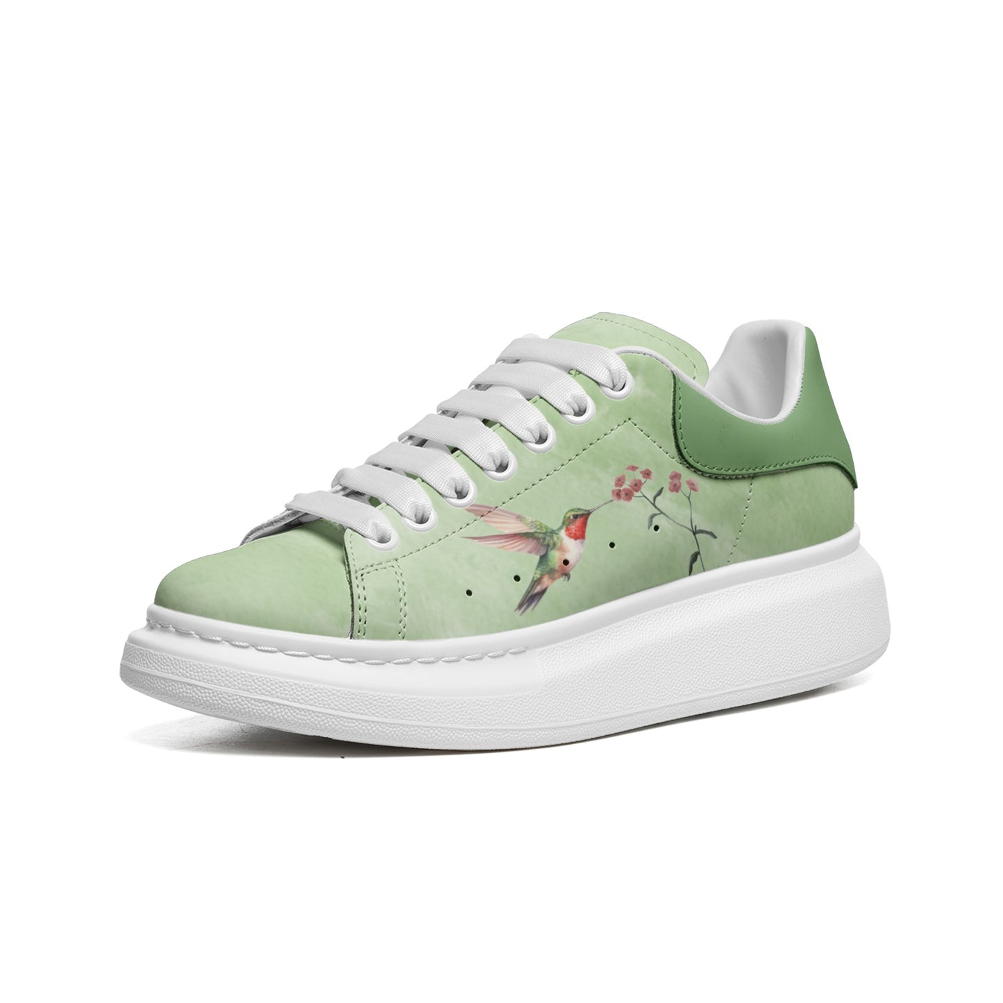 Humming Art Faux Leather Sneakers
