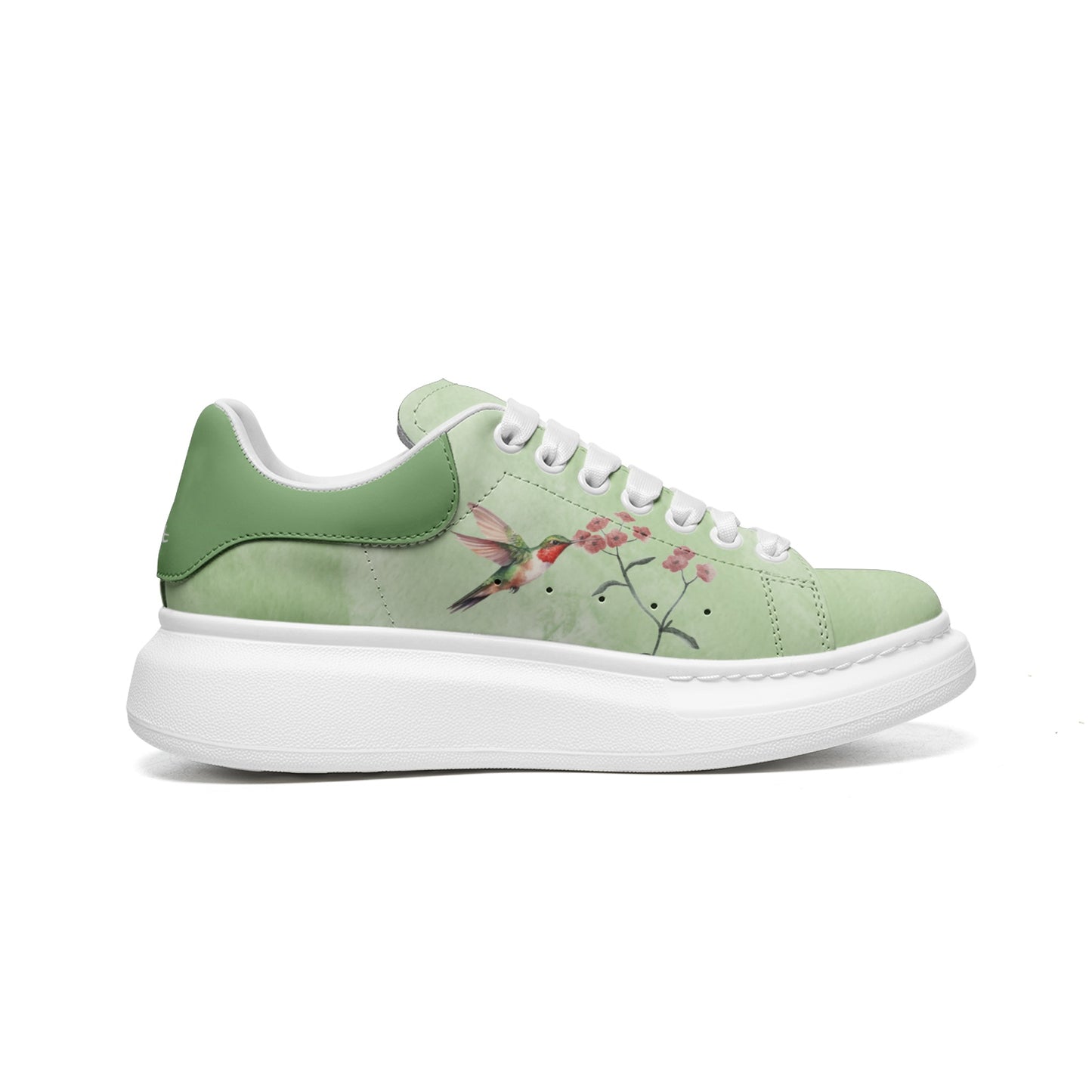 Humming Art Faux Leather Sneakers
