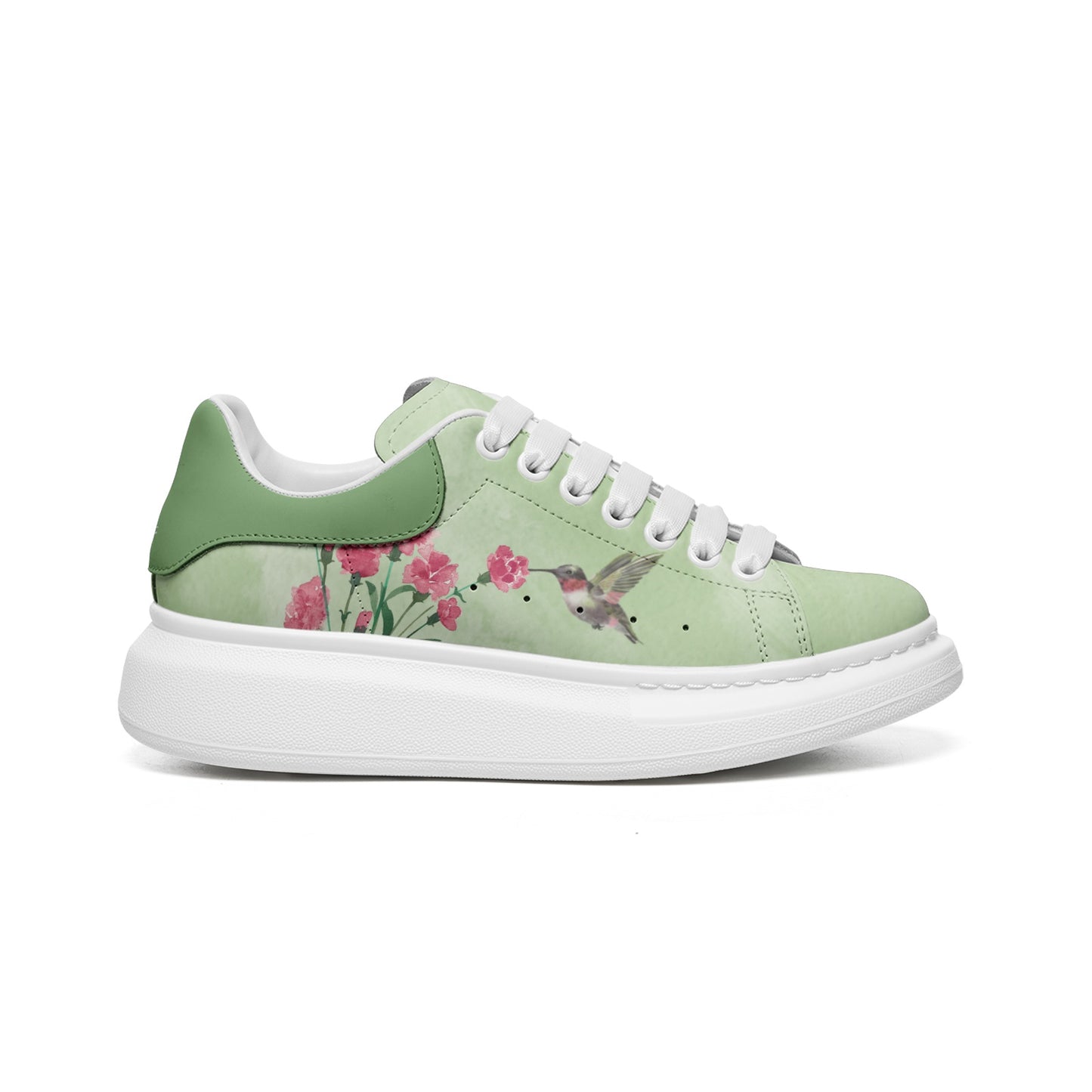Humming Art Faux Leather Sneakers