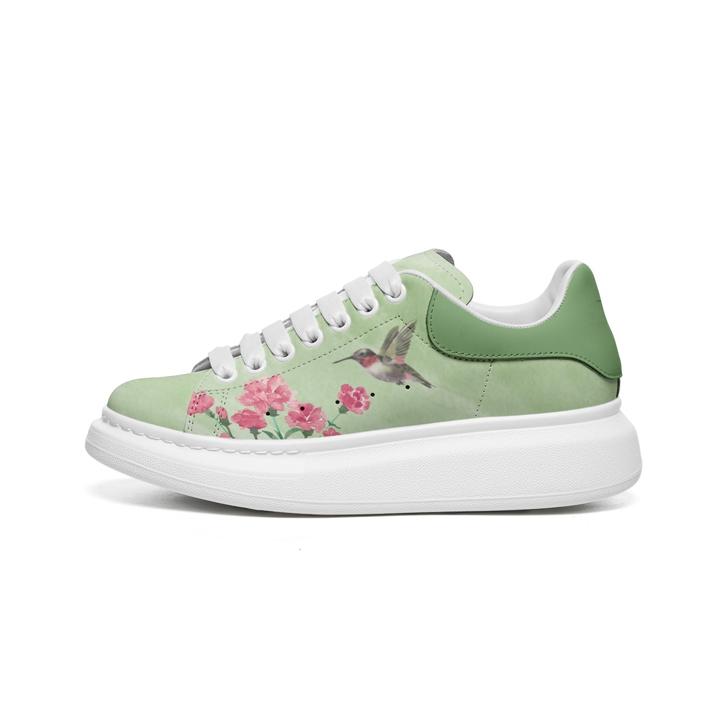 Humming Art Faux Leather Sneakers